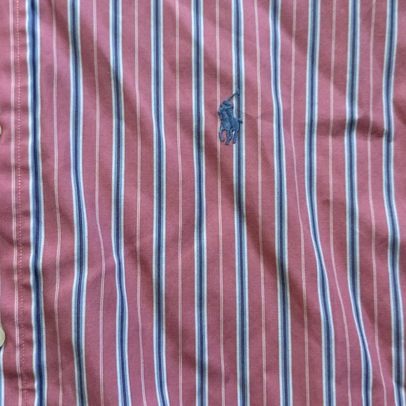 RALPH LAUREN POLO BUTTON UP SHIRT SLEEVE COLLARED SHIRT SIZE XL PINK BLUE STRIPE - Picture 3 of 4